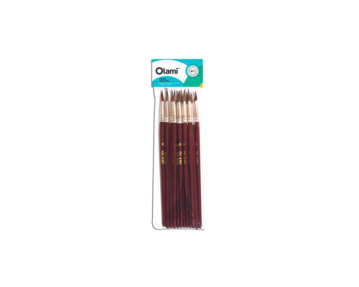 PINCEL OLAMI ESCOLAR Nº 4 x 12 U. REDONDO PONY