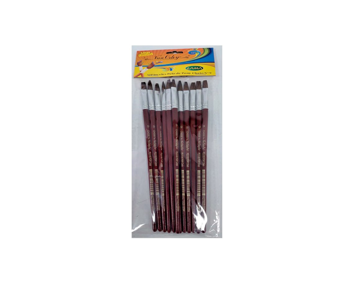 PINCEL VAN ORLEY CH009 Nro 9 PELO PONY CHATO x 12 U.