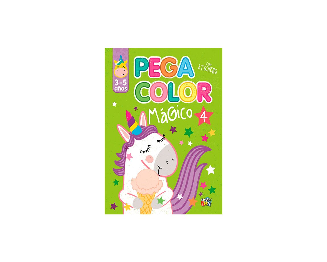 LIBROS SCHOOL FUN PLOW LIST-379 PEGA COLOR C/STICKERS MAGICO 4
