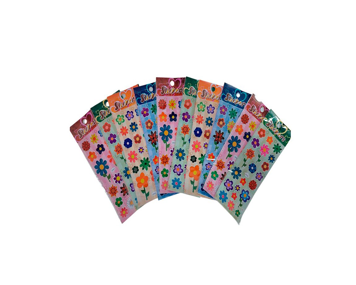 STICKERS FLORES 2 x 10 U.