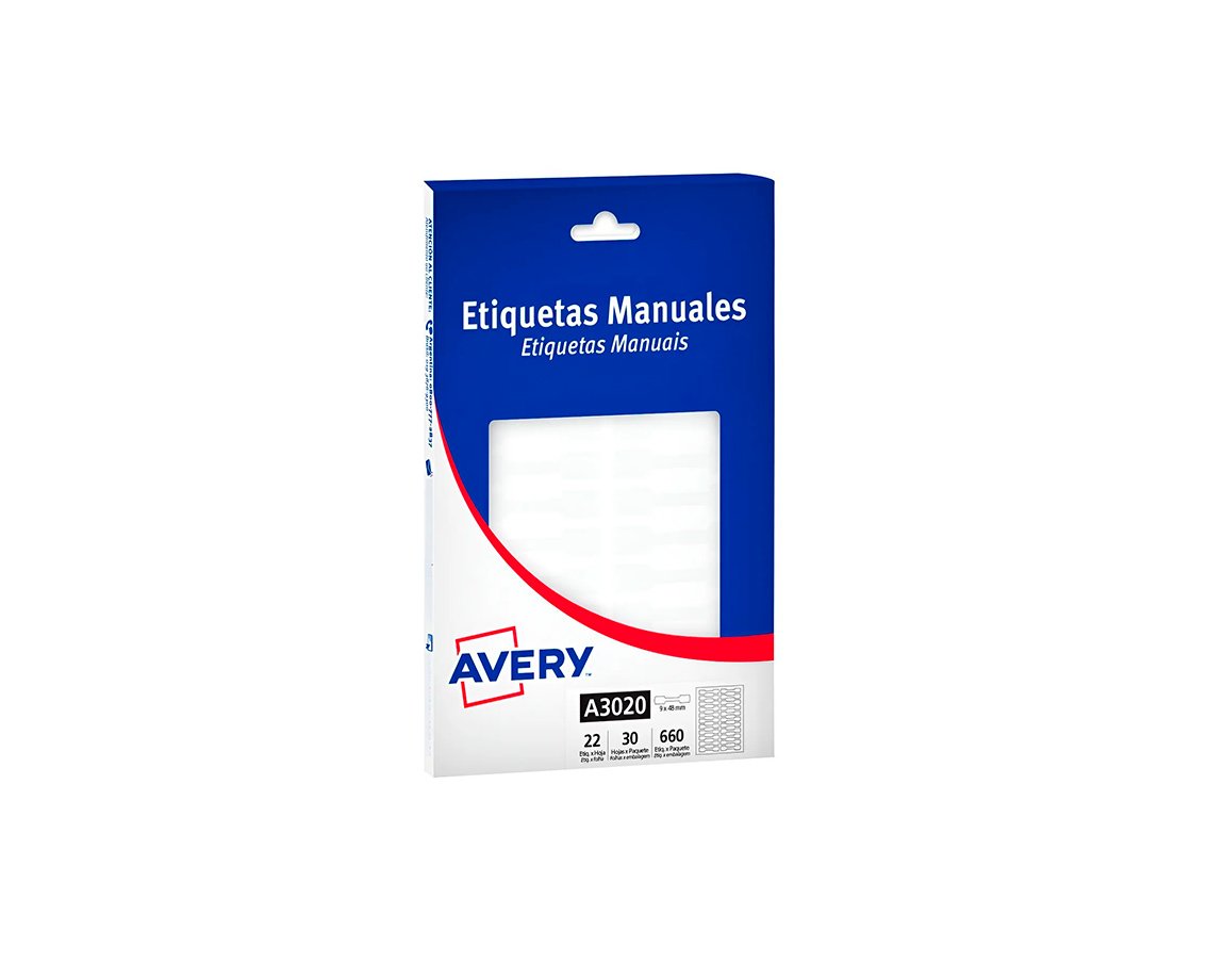 ETIQUETAS AVERY COMERCIAL A3020 9x48 MM