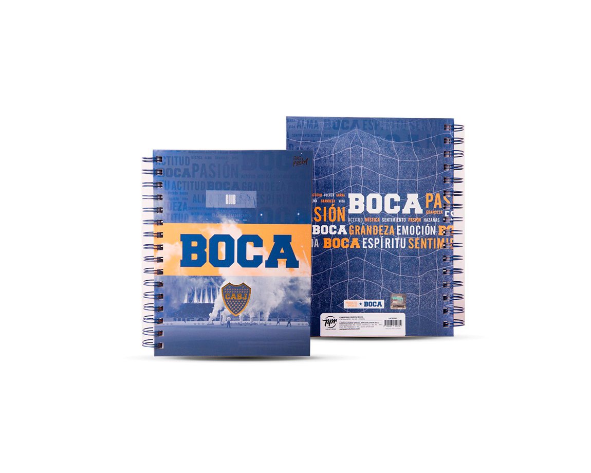 CUADERNO PPR BOCA JRS 16x21 = ESPIRALADO L5CE16BOC