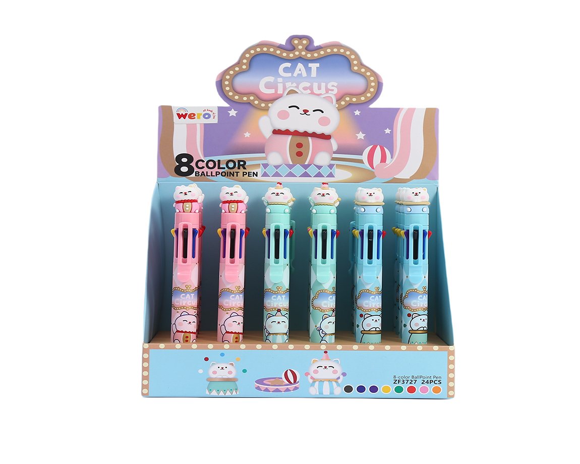 BOLIGRAFO WERO WE4052 CAT CIRCUS 8 COLORES