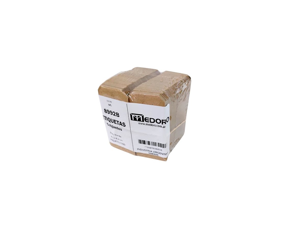 ETIQUETAS MEDORO MANILA COLG 8992 4.1x8.3 CM x500 U