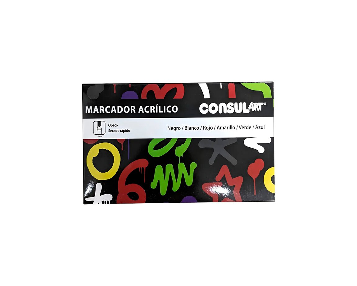 MARCADOR CONSUL-ART ACRILICO x 6 UNID. "A"18mm