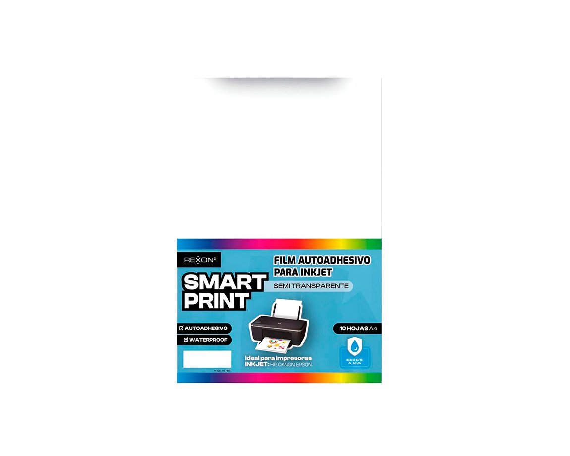PAPEL REXON SMART PRINT SEMI TRANSP ADHES. A4 x 10unid 7891914 (16530)