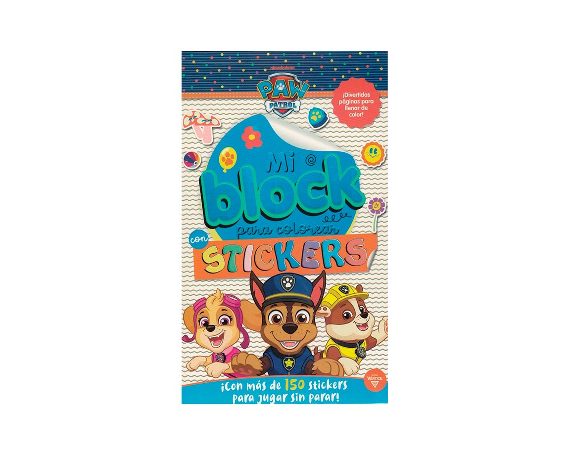 LIBROS VERTICE 6192 PAW PATROL MI BLOCK PARA COLOREAR
