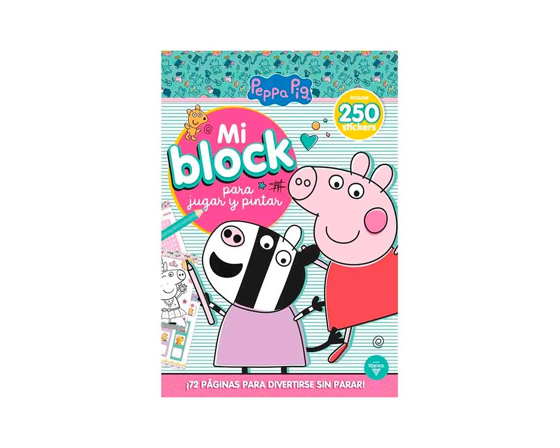 LIBROS VERTICE 6193 PEPPA PIG MI BLOCK PARA COLOREAR