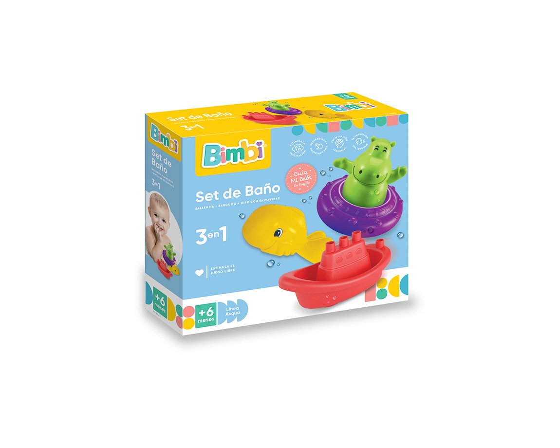JUGUETE RASTI 01-0242 BIMBI SET BAÑO 3 EN 1