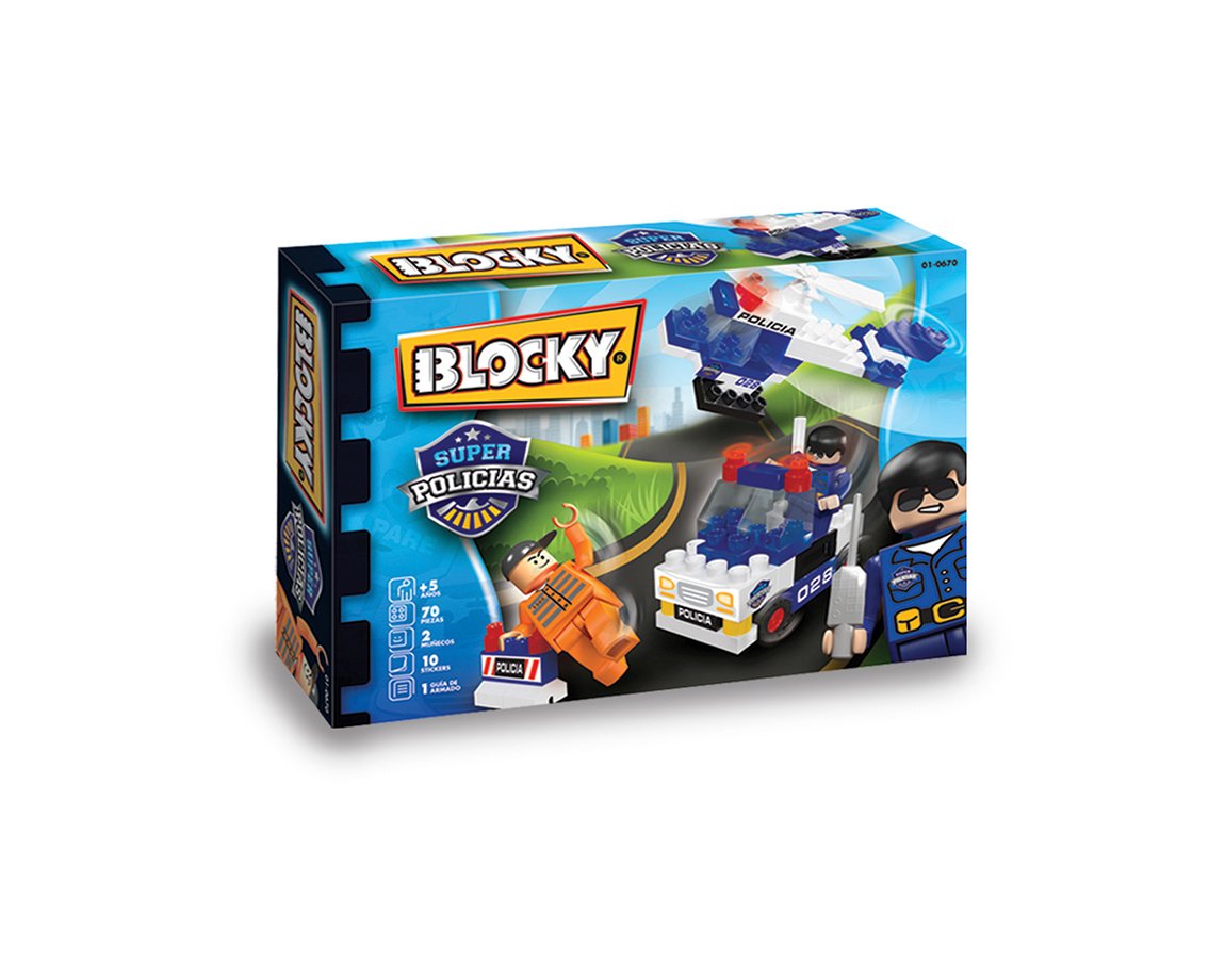 JUGUETE RASTI 01-0670 BLOCKY SUPER POLICIAS 70 PIEZAS