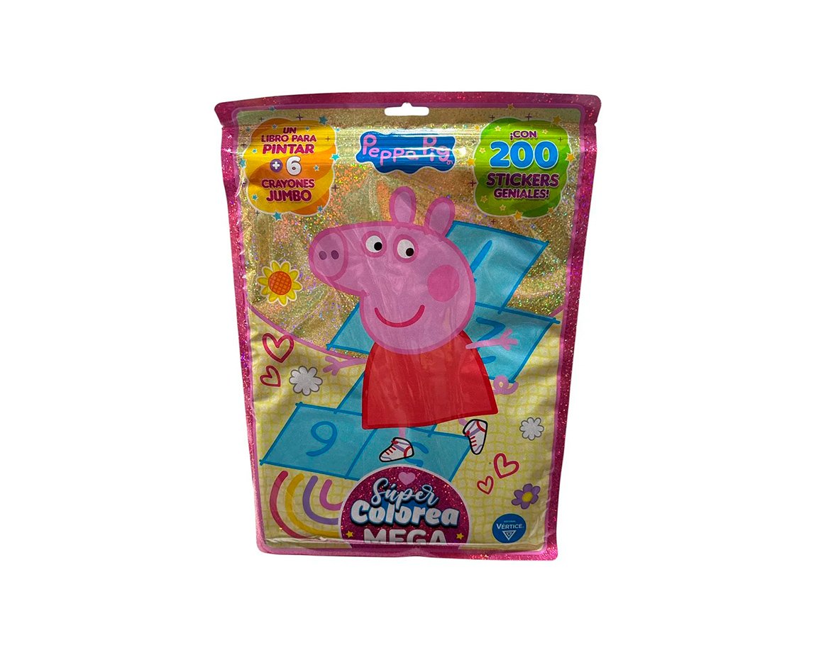 LIBROS VERTICE 6290 MEGA SUPER COLOREA N°1 PEPPA PIG