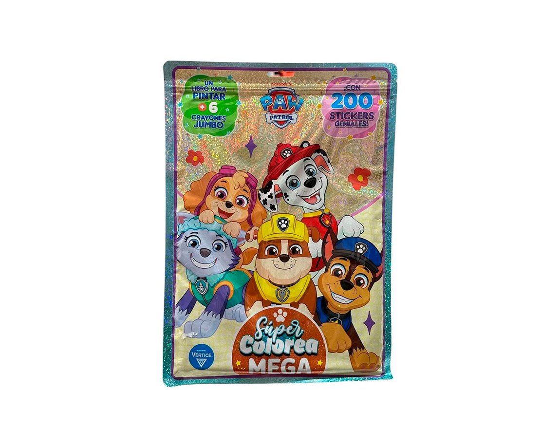 LIBROS VERTICE 6291 MEGA SUPER COLOREA N°2 PAW PATROL