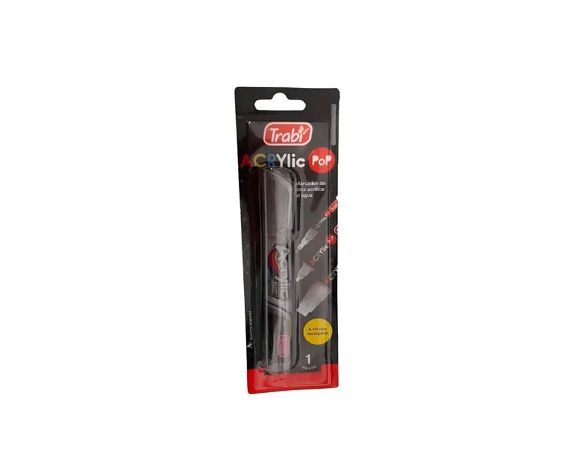 MARCADOR TRABI ACRYLIC POP PLATA AA4M 32