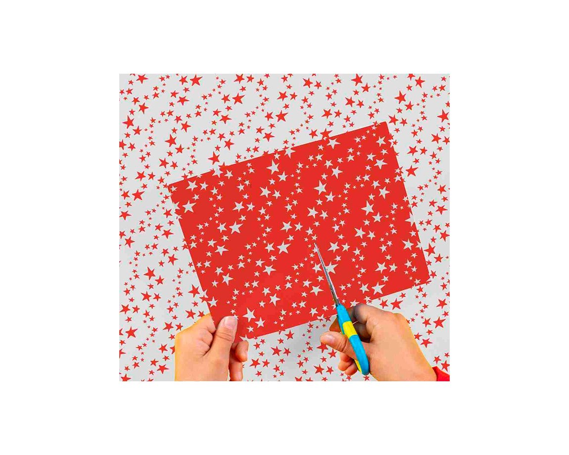 PAPEL CARTULINA PEQUE 23 ESTRELLA ROJO 50x70