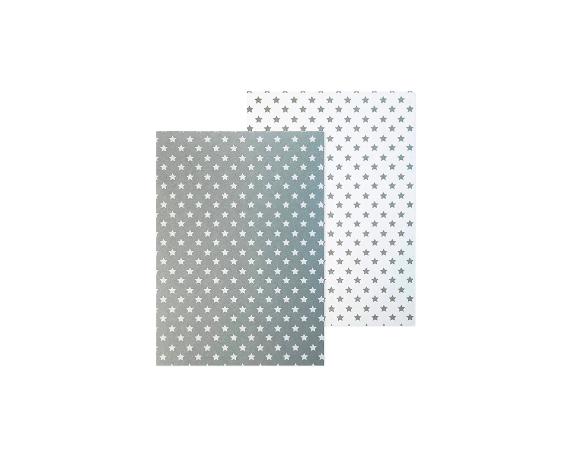 PAPEL CARTULINA PEQUE 25 ESTRELLA PLATA 50x70