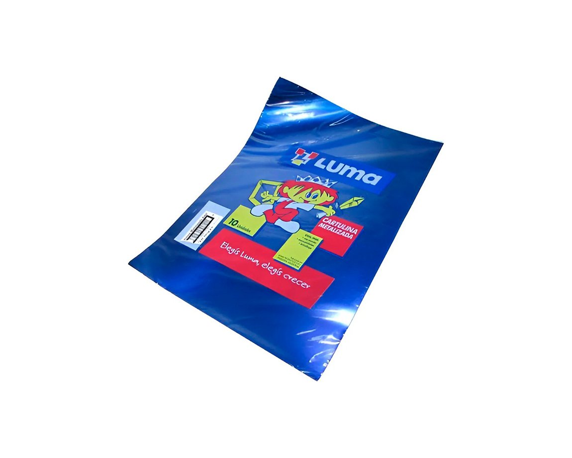 PAPEL CARTULINA LUMA METAL AZUL 61x44.7