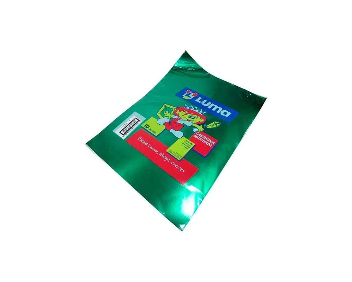 PAPEL CARTULINA LUMA METAL VERDE 61x44.7