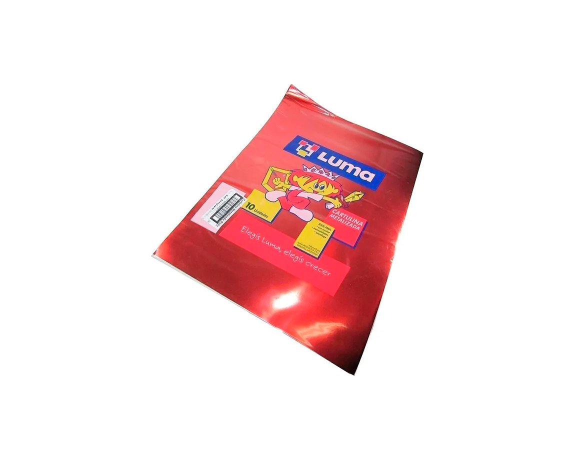 PAPEL CARTULINA LUMA METAL ROJO 61x44.7