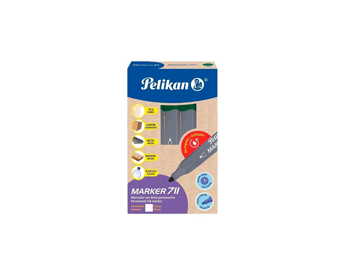 MARCADOR PELIKAN 711 SOLVENTE  VERDE P/RED