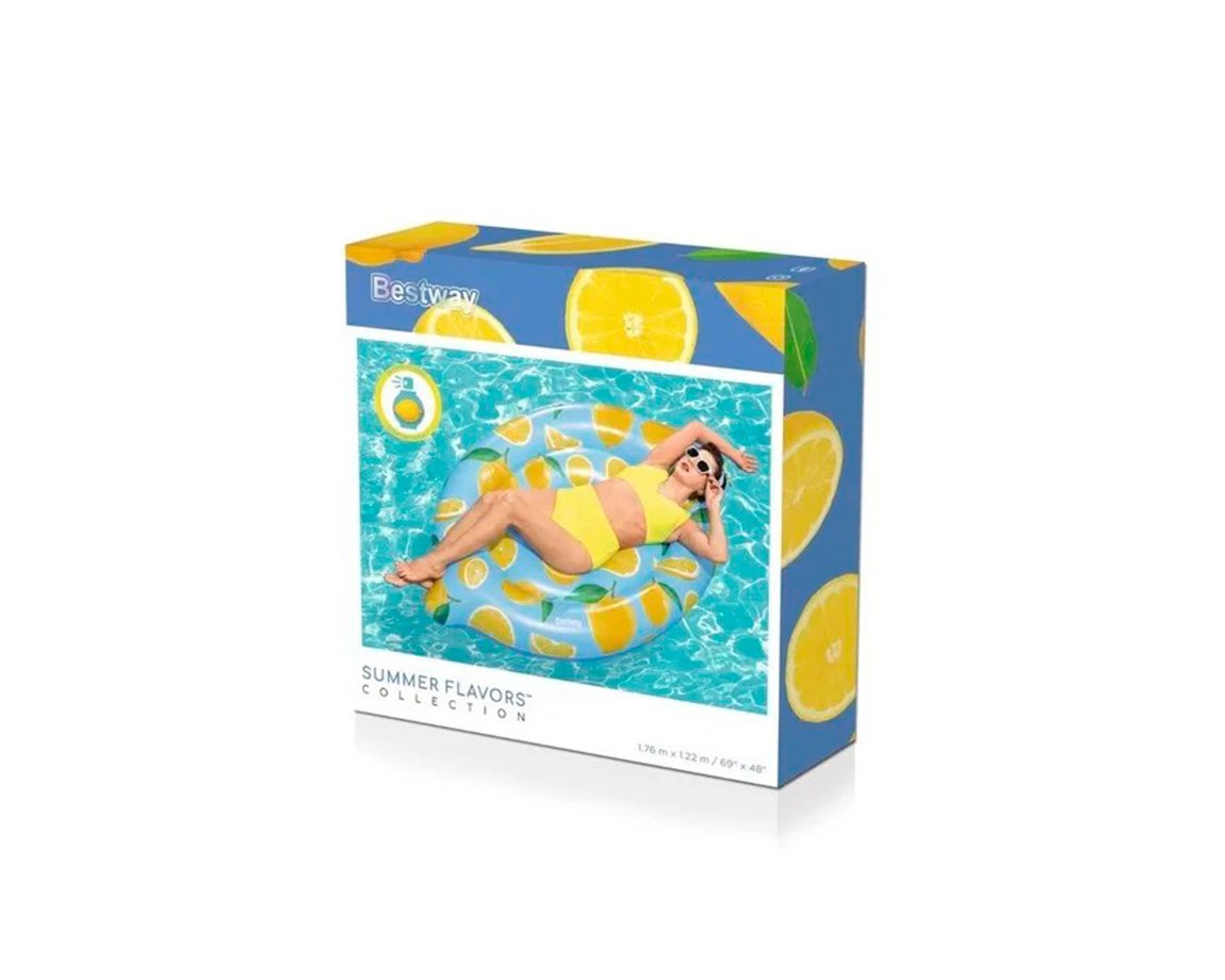 JUGUETE BESTWAY INFLABLE 36229 SALVAVIDAS PERFUMADO LIMON 119 CM