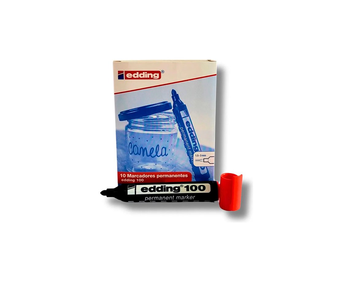 MARCADOR EDDING E-100 PERMAN. ROJO P/RED