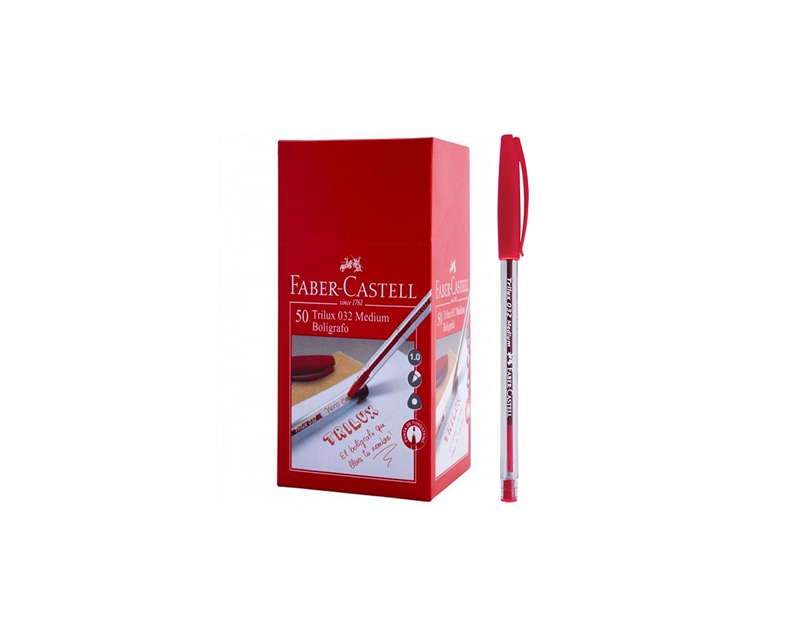 BOLIGRAFO FABER TRILUX 032  ROJO