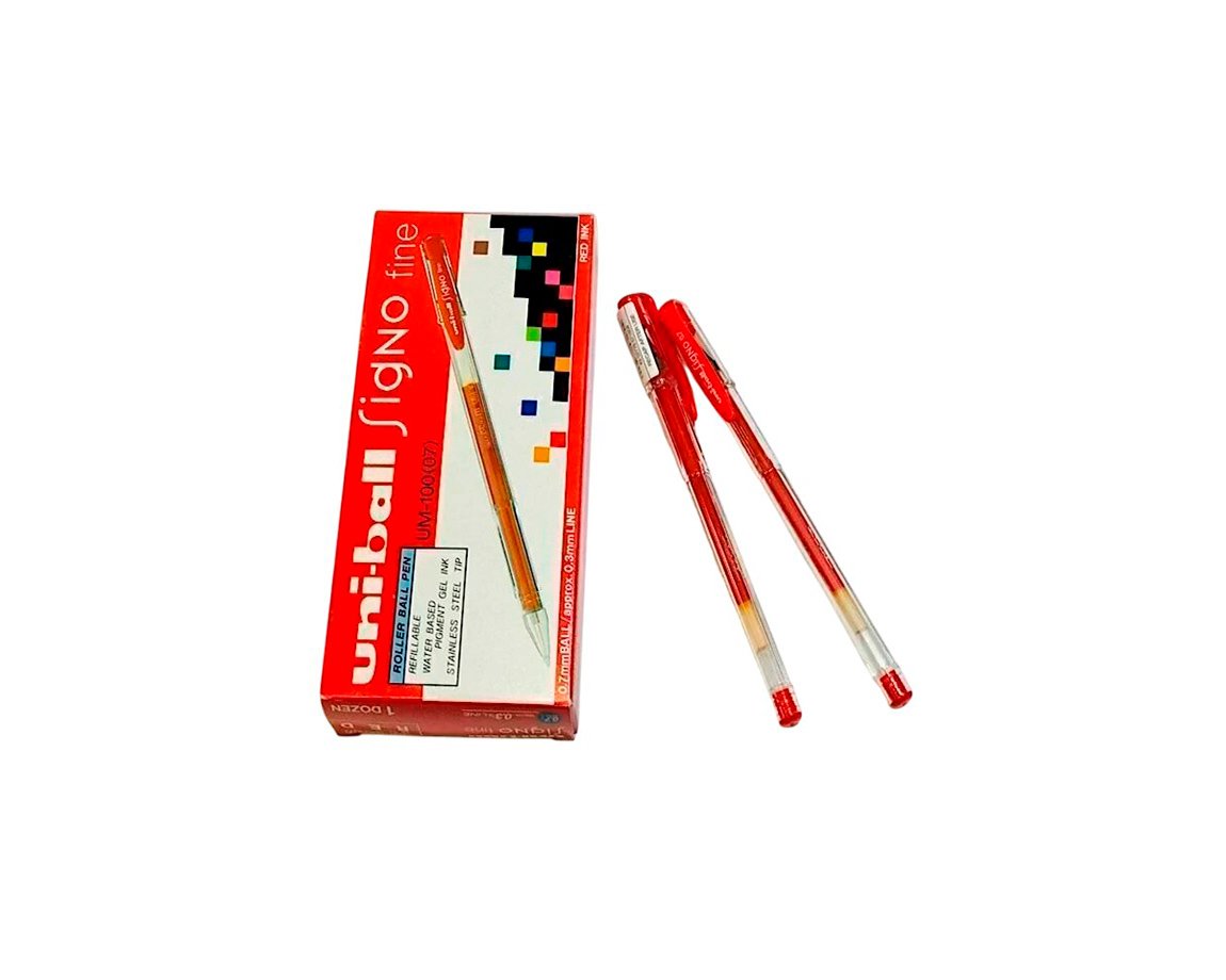 BOLIGRAFO UNI UM-100 SIGNO 0.7 COMUN ROJO
