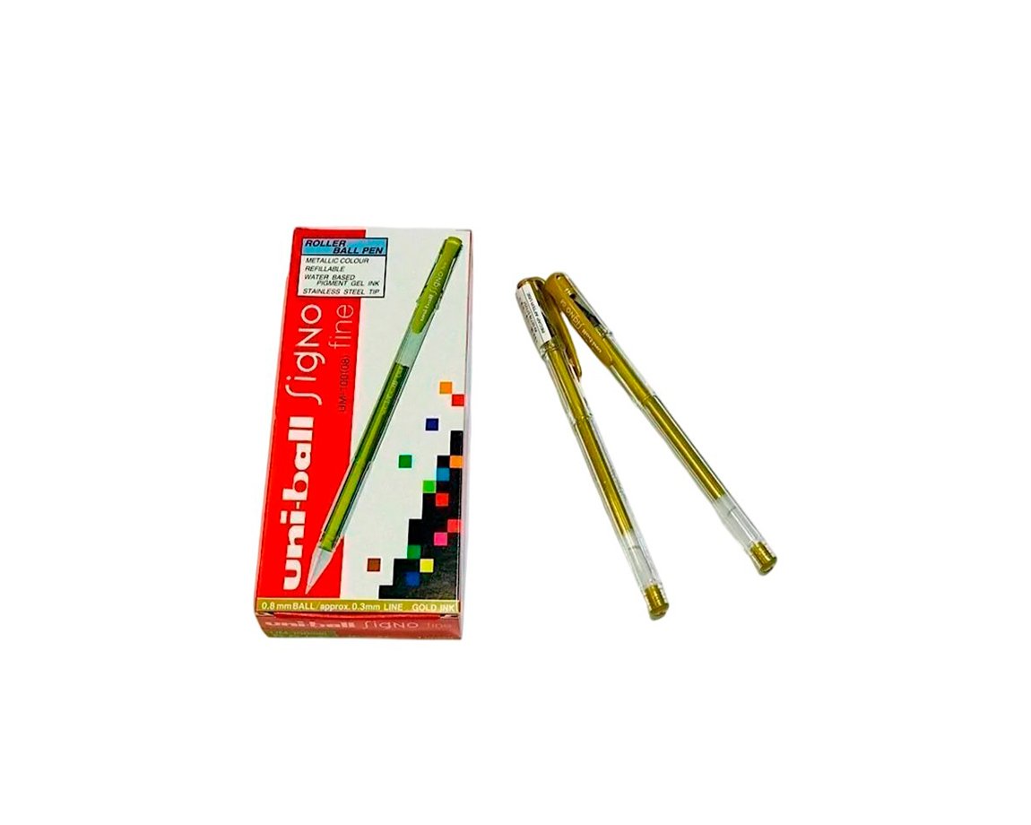 BOLIGRAFO UNI UM-100 SIGNO 0.7 METAL ORO