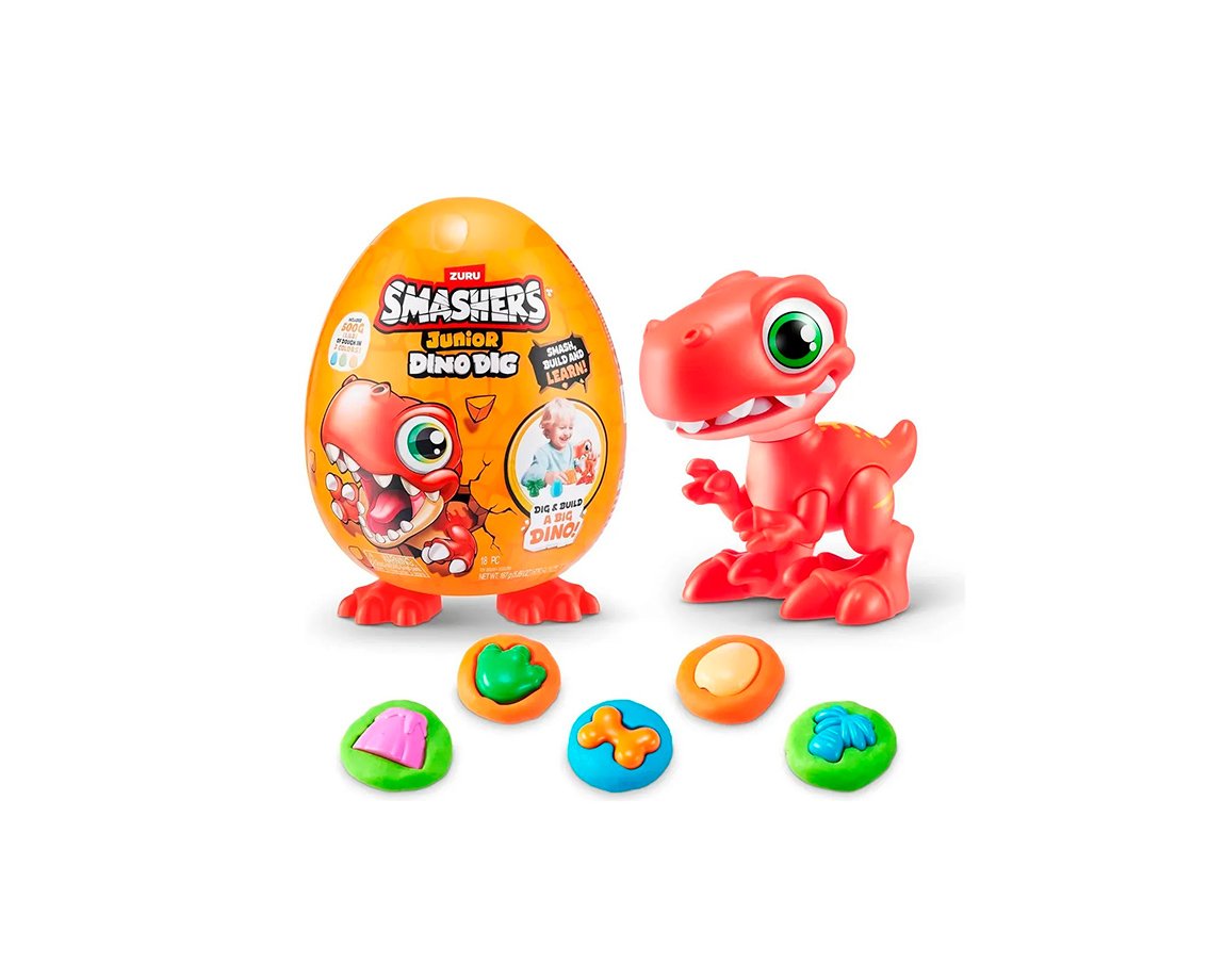 JUGUETE ZURU SMASHERS 7660 DINO DIG EGG + 18 SORPRESAS 74116