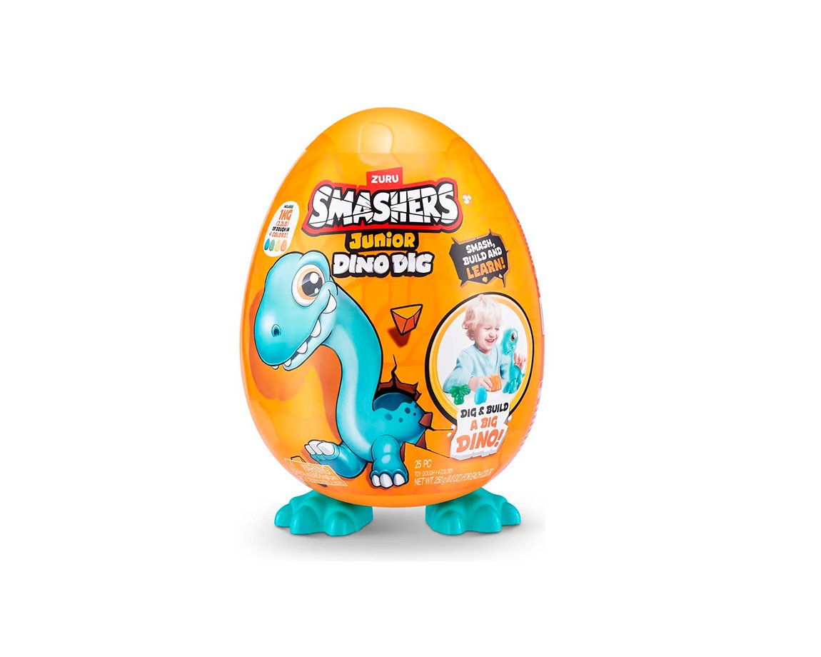 JUGUETE ZURU SMASHERS 7661 DINO DIG LARGE EGG 25 SURPRISES 74115