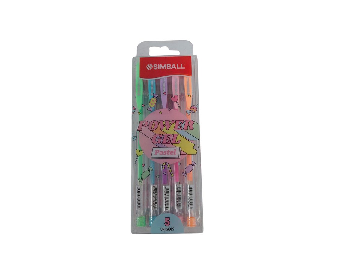 BOLIGRAFO SIMBALL POWER GEL PASTEL x 5 UNID.