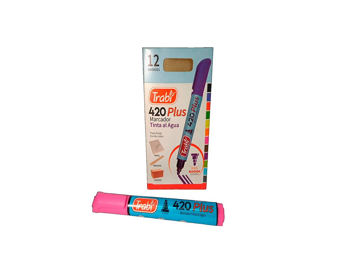 MARCADOR TRABI 420 ROSA AL AGUA P/RED