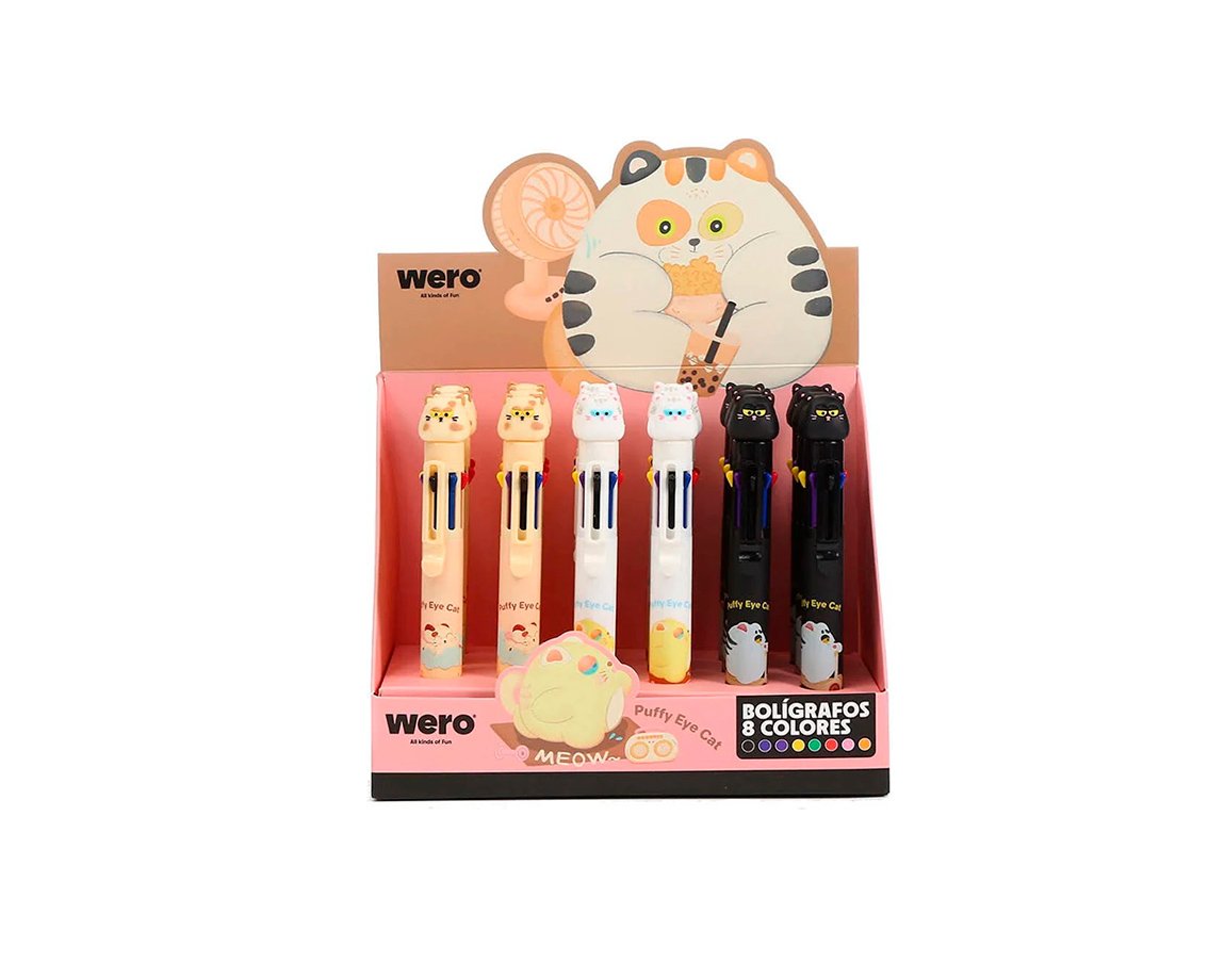 BOLIGRAFO WERO WE4276 PUFFY CATS 8 COLORES