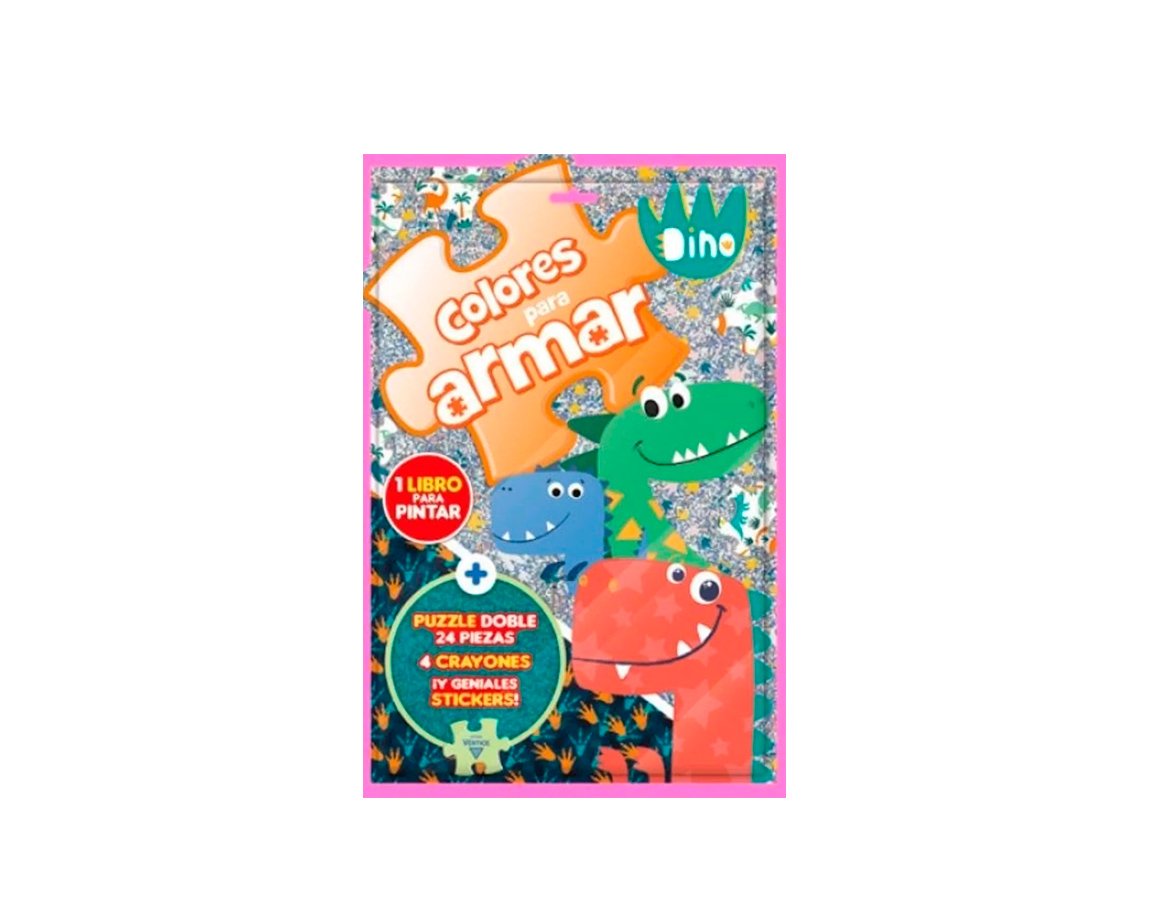 LIBROS VERTICE 6500 COLORES PARA ARMAR DINO