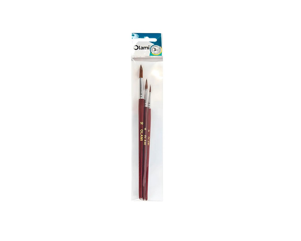 PINCEL VAN ORLEY REX3 PELO DE PONY RED. SET x 3 U.