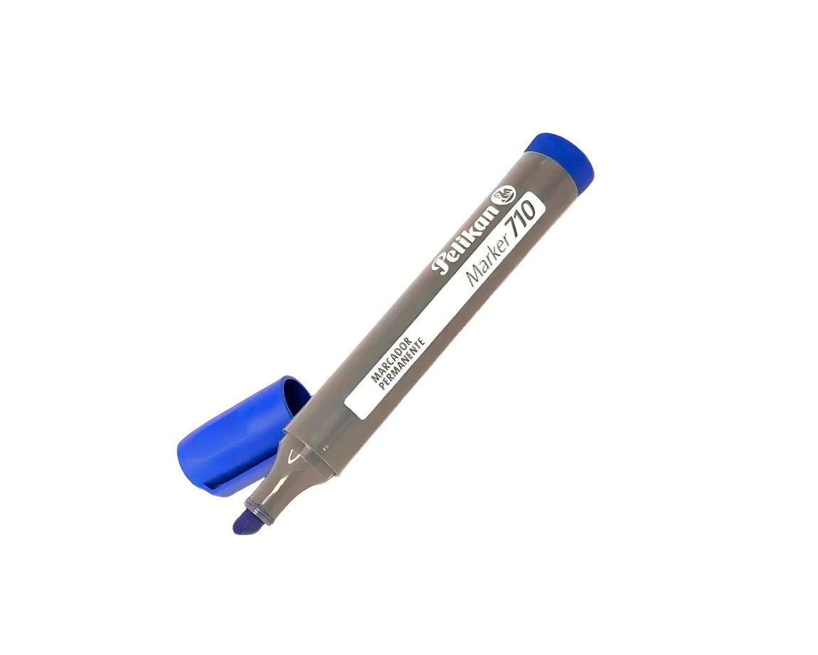 MARCADOR PELIKAN 710 SOLVENTE x 12 U. AZUL P/BISEL