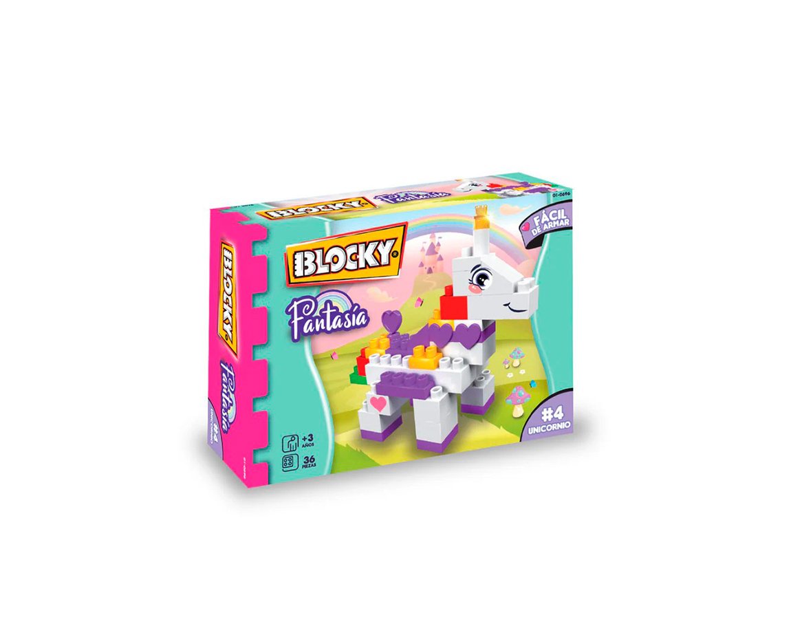 JUGUETE RASTI 01-0696 BLOCKY MINI UNICORNIO FANTASIA