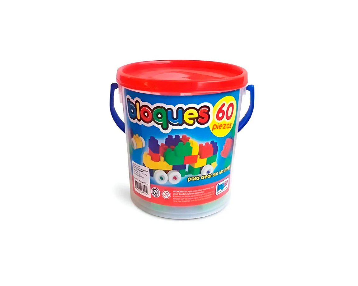 JUGUETE JUGAR 410 BALDE DE BLOQUES X 60 PIEZAS