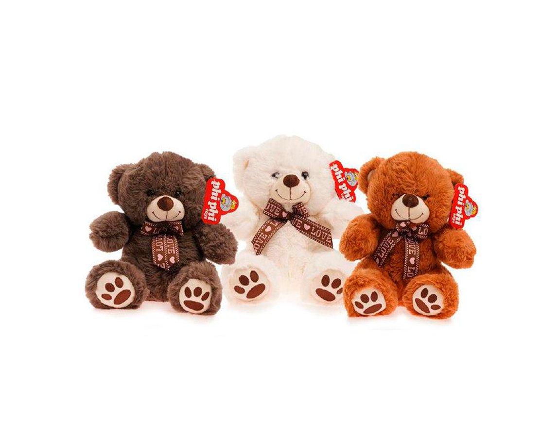 PELUCHE 6400 OSO CON MOÑO 25 CM