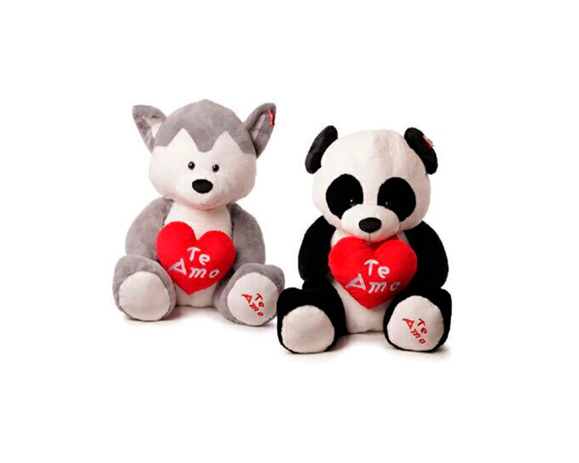 PELUCHE 6403 ANIMALES CON CORAZON 25 CM