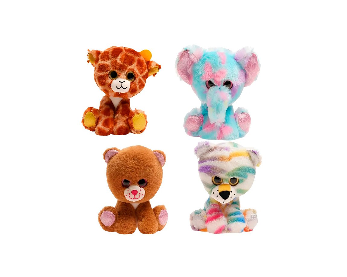 PELUCHE 3451 ANIMALES CON OJOS BRILLOSOS 15 CM