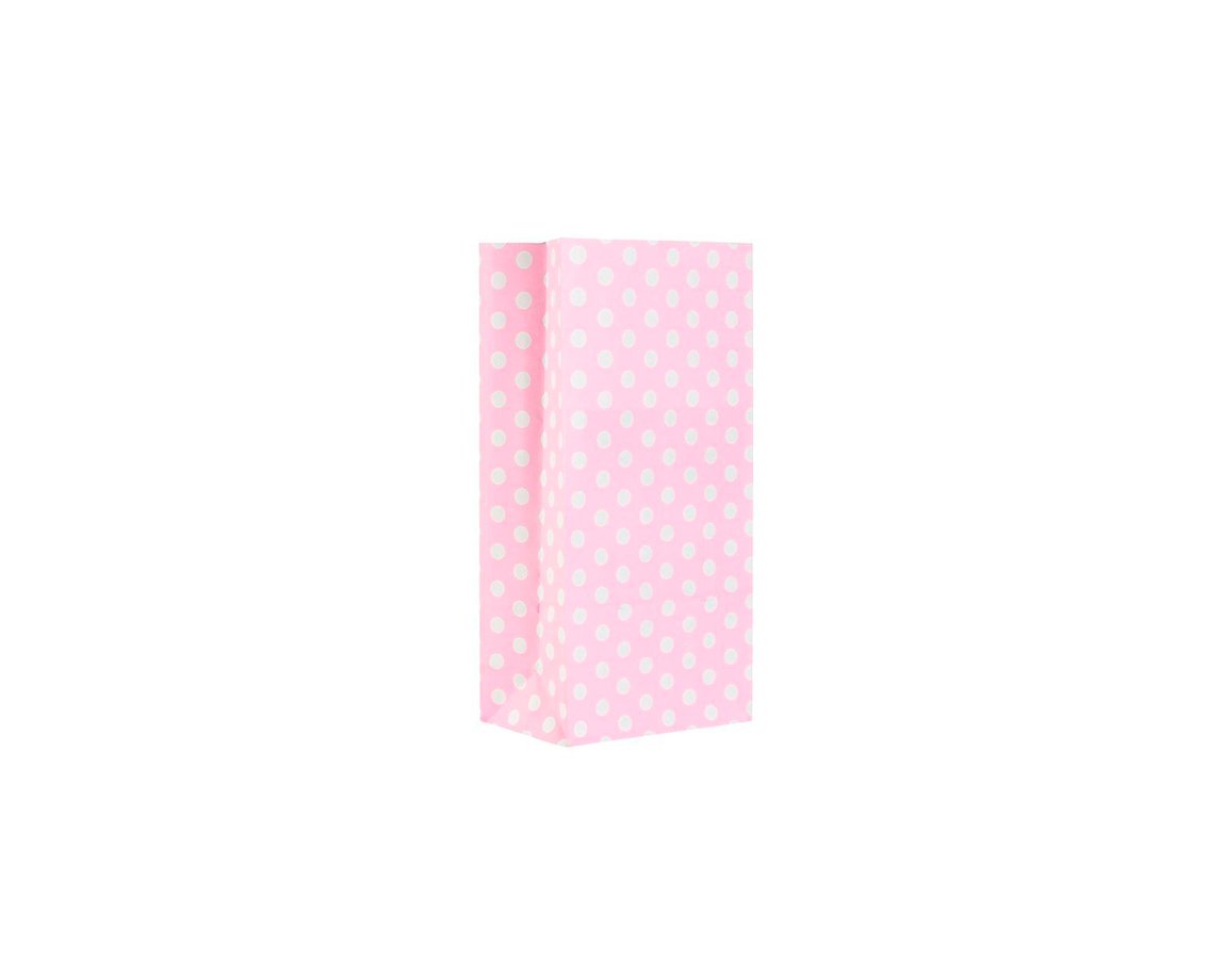 BOLSA BRANDPACK COTILLON LUNARES BLANCOS FONDO ROSA 12X24 10 UNI