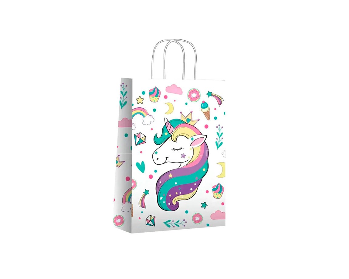 BOLSA BRANDPACK COTILLON UNICORNIO GLAM 12X24 10 UNI