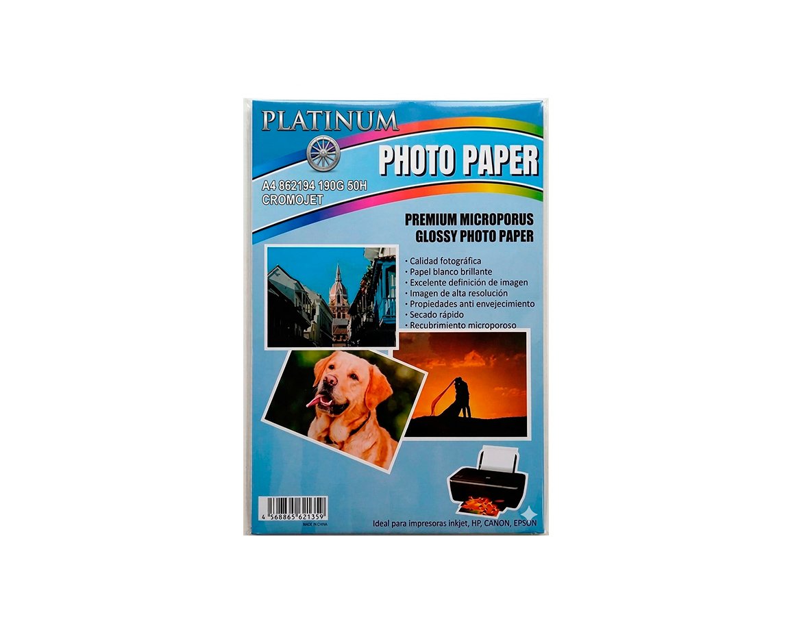 PAPEL ESPECIAL PLATINUM A4 862194 190G 50H CROMOJET