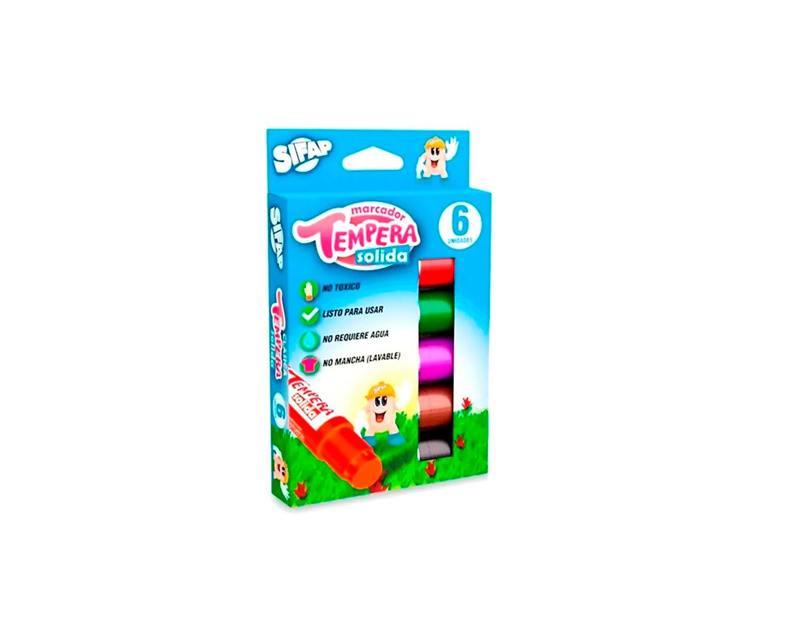 TEMPERA SIFAP SOLIDA x 6 UNID. COL. SURTIDOS