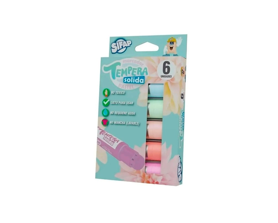 TEMPERA SIFAP SOLIDA x 6 UNID. FLUO