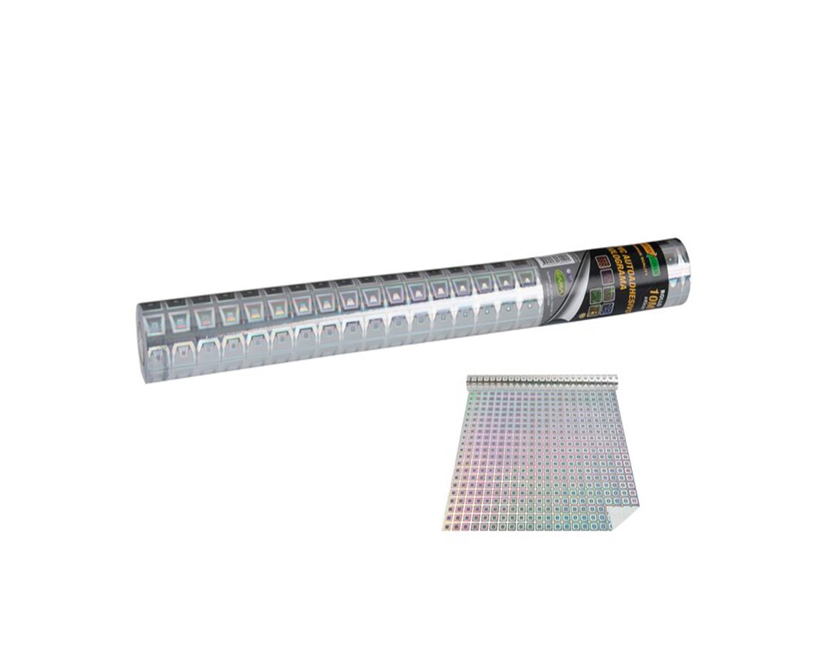 AUTOADHESIVO ROLLO LAMA 4005 HOLOG x10M ROJO CUAD.