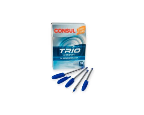 BOLIGRAFO CONSUL TRIO 1MM NEGRO x 50 U.
