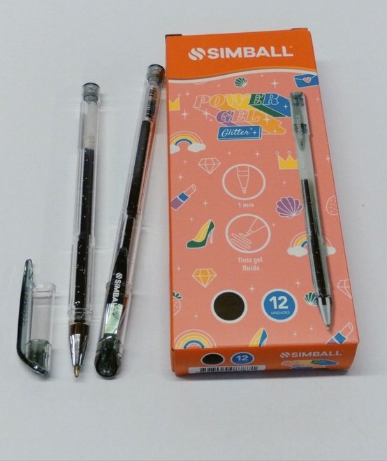 BOLIGRAFO SIMBALL POWER GEL GLITTER x 12 U NARANJA