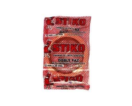 CINTA ADHESIVA STIKO DOBLE FAZ 12-25 MTS